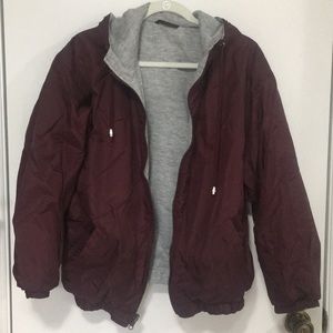 Maroon Retro Windbreaker Jacket